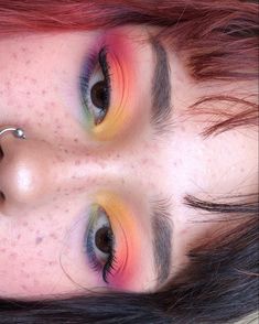 Rainbow Eye Makeup, Rainbow Eyeshadow, About Rainbow, Makeup Vanities, Funky Makeup, Cool Looks, Pride Makeup, Make Up Inspiration