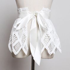 [EAM] 2021 New Spring Summer Grid Lace Split Joint White Bandage Bow Loose Temperament Wide Belt Women Fashion Tide JO613 Summer Party Corset Belt With Bandage Detail, Elegant White Corset Belt For Spring, Casual White Shirt, Peplum Belt, Pencil Skirt Outfits, Belt Women, Wide Leather Belt, Peplum Styling, Corset Belt