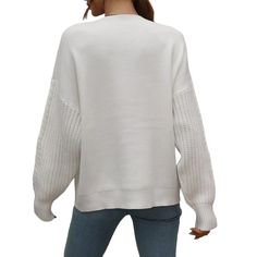 White Crew Neck Chunky Wide Knit Sweater Wide Knit Sweater, White Crew Neck, Winter Sweaters, Sleeve Sweater, Long Sleeve Sweater, Knit Sweater, Sweaters & Cardigans, Cardigans, Knitted Sweaters