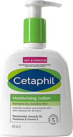 Universal eBay Template Free UK Delivery Free Returns Customer Satisfaction Guaranteed Top Customer Feedback Cetaphil Face & Body Moisturiser, 473ml, Moisturising Lotion For Normal To Dry, Sensitive Skin, With Niacinamide & Vitamin E Product Description A light-weight non-greasy lotion specifically formulated with Avocado Oil to restore and hydrate sensitive or dry skin. Cetaphil Moisturising Lotion is clinically proven to fully restore the skin's natural moisture barrier in just 1 week. n. Quic Avocado Oil Skin, Cetaphil Moisturizer, Sensitive Skin Care, Dry Sensitive Skin, Face Lotion, Dermatologist Recommended, Moisturizing Lotions, Skin Care Moisturizer, Oils For Skin