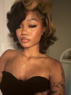 Pixie Hairstyles For Black Women Curly, Weave Pixie Hairstyles For Black Women, Side Part Curls Black Women Natural Hair, Short Hair Cuts For Women Black Natural, Straighten Hairstyles, Big Chop Hairstyles, Graduated Bob Haircuts, Graduated Bob