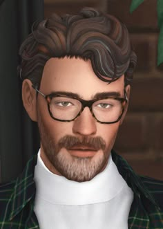 an animated man with glasses and a beard