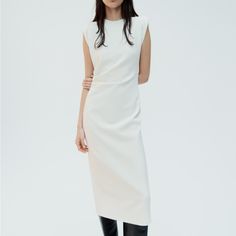 Selling This Gorgeous Zara Dress With Tags. Sheath Midi Dress For Daywear, Zara Fitted Sleeveless Dress For Work, Chic Sheath Day Dresses, Spring Daywear Sheath Midi Dress, Spring Sheath Midi Dress For Daywear, Zara Sheath Dress For Work, Zara Sheath Midi Dress For Formal Occasions, Zara Sleeveless Maxi Dress For Work, Zara White Midi Dress For Work