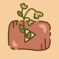 an illustration of a plant growing out of a piece of pink material with green leaves