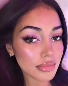 Gem Makeup, Festival Make Up, Video Makeup, Rhinestone Makeup, Rave Makeup, Make Up Videos, Makeup Eye Looks, Festival Makeup