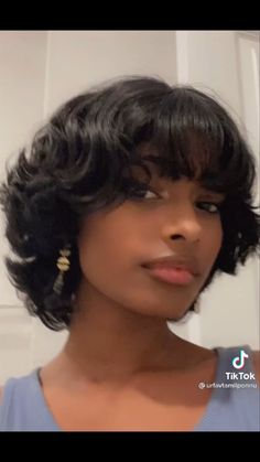 Wig Short Bob, Cute Bangs Short Hair, Short Hair Black Women Outfits, Cute Bobs For Black Women Natural, Braids Short Hairstyles For Black Women, Natural Hairstyle Ideas For Black Women Short Hair, Short Hairstyles With Bangs Black Women, Short Hair Black Women Straight, Short Hair Inspo Black Women