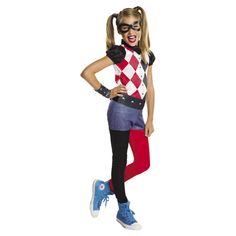 DC Super Hero Harley Quinn Costume Ages 68 Kmart Harley Quinn Fancy Dress, Girls Harley Quinn Costume, Harley Quinn Disfraz, Halloween Costumes Kids, Kids Halloween Costumes, Superhero Costumes, Harley Quinn Costume, Dc Super Hero Girls, Costumes Kids