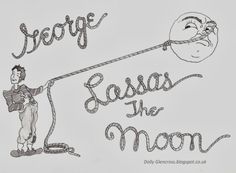 a drawing of a man pulling a rope with the words jesus the moon on it