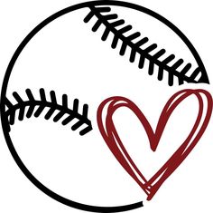 a baseball with a heart drawn on it