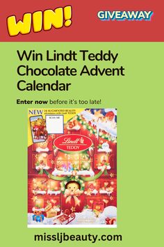 WIN a Lindt Teddy Milk Chocolate Advent Calendar! 🎄🍫 Countdown to Christmas with delicious Lindt treats behind every door. Don’t miss your chance to make the season even sweeter! Enter by 26/11! #Giveaway #ChristmasCountdown #LindtChocolate UK only Budget Gift Ideas, Budget Christmas Gifts, Christmas Budget, Chocolate Advent Calendar, Holiday Countdown, Lindt Chocolate