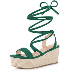 A supple suede finish and adjustable slingback strap distinguish an espadrille-inspired sandal that is lifted by a jute-wrapped platform and block heel. The well-cushioned footbed provides endless support and comfort in this stylish, strappy sandal, which is also adorned with a jute-wrapped wedge and finished with a non-slip sole. Pair it with a skirt or jeans to make your summer outfit more colorful and eye-catching. Spring Adjustable Slingback Wedge Sandals, Adjustable Slingback Wedge Sandals For Spring, Strappy Wedge Sandals With Removable Insole For Spring, Spring Strappy Wedge Sandals With Cushioned Footbed, Adjustable Slingback Wedge Sandals For Vacation, Summer Slingback Espadrille Wedge Sandals, Green Wedge Sandals With Heel Strap For Summer, Adjustable Strappy Platform Wedge Sandals, Green Summer Wedge Sandals With Heel Strap