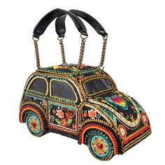 PRICES MAY VARY. JOYRIDE – This multicolored automobile is a vibrant masterpiece of embroidery and hand-laid beads that is as beautiful to display as it is to wear. The bag features beaded flowers and heart designs throughout. VERSATILE - This beaded handbag has non-removable double vegan-leather straps to easily carry all your essentials with a playful and groovy sense of style. MAGNET SECURITY – Along with an inside pocket for easy access, this product has a magnetic closure to keep your walle Mary Frances Bags, Mary Frances Handbags, Novelty Handbags, Novelty Purses, Unique Handbags, Embroidered Handbag, Mary Frances, Unique Purses, Novelty Bags