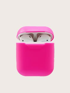 the pink case has two airpods in it