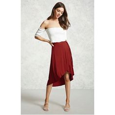 Cotton Hi Low Skirts, Tulip Skirt, Elastic Waist Skirt, High Low Skirt, Hem Skirt, Skirt White, Knee Length Skirt, Work Attire, Knit Skirt