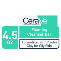 Suitable for normal to oily skin, CeraVe Foaming Cleanser Bar was developed with dermatologists to effectively remove dirt and oil without disrupting the natural skin barrier in order for skin to be left feeling clean, not tight. A cleansing bar can be a source of multiple benefits for the skin but, all cleanser bar options are not created equal, which is why its important to look for one like the CeraVe Foaming Cleanser Bar; it contains key ingredients like ceramides, kaolin clay, hyaluronic ac Cerave Bar Soap, Cerave Toner For Oily Skin, Cerave Products For Oily Skin, Skincare Products Cerave, Cerave Foaming Cleanser, Foaming Facial Cleanser, Foaming Cleanser, Kaolin Clay, Foam Cleanser