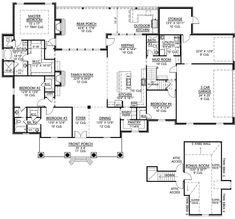 the floor plan for this house is very large and has two master suites on each side