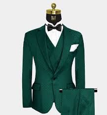 Emerald Green Polka Dot Suit | Gentleman's Guru Luxury Single-breasted Green Suits, Luxury Green Suit For Workwear, Luxury Green Semi-formal Blazer, Elegant Fitted Dark Green Suits, Dark Green Semi-formal Elegant Suit, Elegant Dark Green Semi-formal Suit, Elegant Green Single Breasted Set, Green Tuxedo Blazer For Work, Elegant Tailored Dark Green Blazer