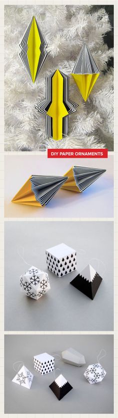 four different types of origami are shown