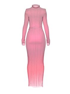 Maxi dress with a turtleneck. THIS IS A DIGITAL ITEM, IT ONLY EXISTS DIGITALLY AND WILL BE APPLIED TO YOUR PHOTO(s). Color: pink. Material: digital knit. Digital clothes fit all sizes. About the drop: “Elle” is a collection of digital pieces: shining, different, in some ways identical, in some ways unique and unrepeatable. It is a collection that is created from two capsules — dresses and corsets. At the same time visually divided into 3 silhouette lines: corsets, voluminous dresses, sheath dres Winter Fitted Pink Dresses, Pink Bodycon Dress For Winter, Pink Long Sleeve Ribbed Dress, Pink Ribbed Long Sleeve Dress, Long Sleeve Ribbed Pink Dress, Long Pink Dress For Winter, Long Pink Dresses For Winter, Long Pink Winter Dresses, Pink Stretch Dresses For Fall