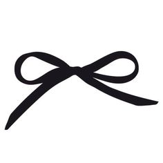 a black and white image of a ribbon with a knot on it's end