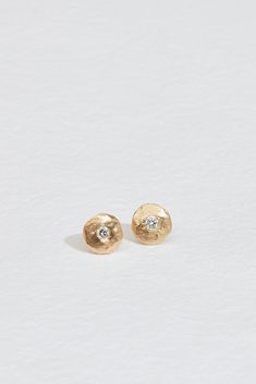 gold disc studs with round white diamond Yellow Gold Round Diamond Earrings With Screw Back, Round Yellow Gold Diamond Earrings With Screw Back, Diamond Earrings With Screw Back, Diamond Round Earrings With Screw Back, Diamond Screw Back Round Earrings, Triangle Diamond, Gold Disc, Five Points, Soft Summer