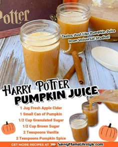 an advertisement for harry potter pumpkin juice