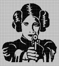 Princess Leia Silhouette, Star Wars Silhouette, Colorwork Knitting Patterns, Grid Patterns, Digital Computer, Big Cross, Colorwork Knitting, Quick Crochet Patterns