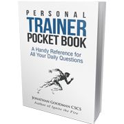 the personal trainer pocket book is open to show it's cover and features an image of a running man