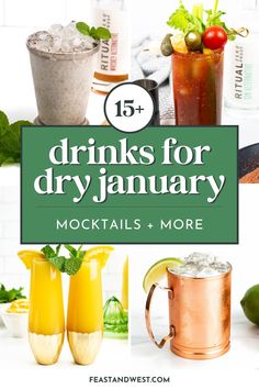 drinks for dry january with text overlay