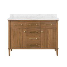 allen + roth Rian 48-in Walnut Undermount Single Sink Bathroom Vanity with White Engineered Stone Top Single Vanity Master Bath, Chestnut Kitchen, Walnut Bathroom Vanity, Walnut Bathroom, Organic Modern Bathroom, 48 Inch Bathroom Vanity, Master Bath Vanity, Wood Bathroom Vanity, Single Sink Bathroom