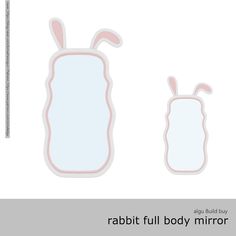 an image of rabbit full body mirror cut out from the bottom and back, with text below