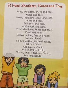 an image of a children's book with the title 5 head shoulders, knees and toes