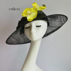 Large brim sinamay hat with sinamay flower Size: L45cm x W38cm Head size: 56.5cm also with elastic to adjust it to be smaller Ideal for wedding/party/races/church Big hat only send by EMS(don't send it by regular parcel in case any damage),EMS costs 5-12 working days to most of the countries.Suggest to buy one week earlier at least to make sure it can arrive in time. Every hat is well inspected before shipment,no return accepted.Thanks for your supports. Sinamay Hat Fascinator For Royal Ascot, Sinamay Fascinator With Curved Brim For Royal Ascot, Sinamay Boater Hat For Church And Royal Ascot, Evening Wide Brim Sinamay Fascinator, Spring Sinamay Mini Hats For Races, Summer Evening Mini Hat In Sinamay, Summer Evening Mini Hat, Short Brim Sinamay Fascinator For Races, Sinamay Fascinator With Short Brim For Races