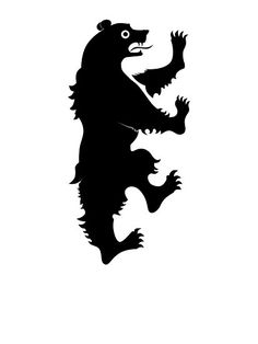 a black and white silhouette of a bear