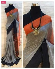 Lenin Sarees: Linen Saree ₹1690/- free COD WhatsApp +919730930485 Dresses From Old Cotton Sarees, Black Linen Saree, Summer Saree, Cotton Sarees Online Shopping, Shirts Pattern, Cotton Saree Blouse Designs, Sarees For Girls, Pattu Saree Blouse Designs