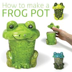 the frog pot is made out of plastic