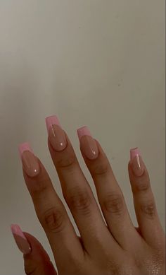 Nagellack Trends, French Acrylic Nails, Acrylic Nails Coffin Short, Pink Nail