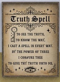 Truth Spell, Witchcraft Spells For Beginners, Charmed Book Of Shadows, Good Luck Spells, Spells For Beginners, Easy Spells, Witch Quotes, Witchcraft Books, Luck Spells