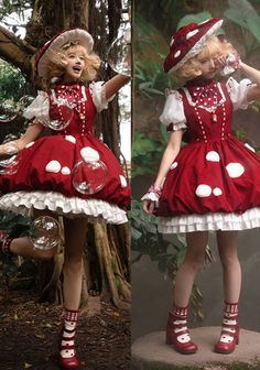 New Release: Nikki Tomorrow 『☆-Mushroom Wonderland-☆』 Lolita OP Dress and Its Matching Hat

◆ Shopping Link >>> https://lolitawardrobe.com/nikki-tomorrow-mushroom-wonderland-lolita-op-dress-and-its-matching-hat_p7753.html Mushroom Dresses, Mushroom Clothes, Mushroom Stuff, Mushroom Costume, Fair Outfit, Ren Faire Outfits, Fairy Cosplay, Duo Costumes