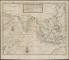 an old map of asia and other countries