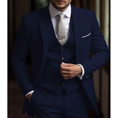 Navy Blue Sky, Stylish Mens Suits, Cheap Suits, Navy Blue Suit, Style Formal, Navy Suit, Tuxedo Suit, Business Formal, Wedding Suits Men