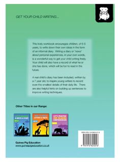 the back cover of an adult children's book, get your child writing guide