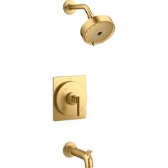 thermostaer and shower faucet with hand shower head in polished brass