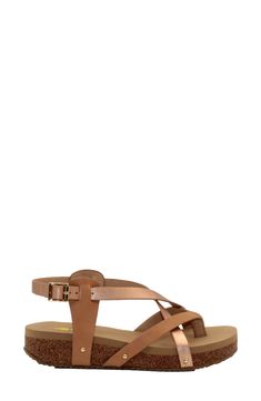 Crisscrossing straps create the dynamic silhouette of this breezy and sophisticated sandal. Flat sole Adjustable strap with buckle closure Synthetic upper, lining and sole Imported Women's Shoes Synthetic Strappy Open Toe Sandals, Summer Strapped Sandals With Adjustable Straps, Strapped Sandals With Adjustable Straps For Summer, Open Toe Sandals With Straps For Spring, Spring Adjustable Cross Strap Slingback Sandals, Spring Strapped Sandals With Adjustable Strap, Spring Strappy Slingback Sandals With Strap Closure, Strappy T-strap Sandals For Spring, Spring Strappy Sandals With Adjustable Strap