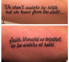 two tattoos with words written on them