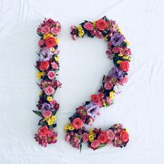 the letter p is made up of flowers