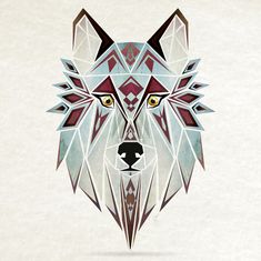 a wolf's head made up of geometric shapes