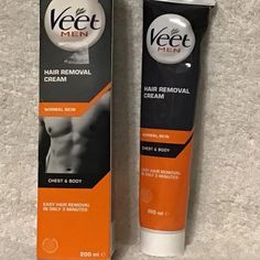 Pack Of 2 - Veet Men Hair Removal Cream, 200 Ml. For Normal Skin. For Chest & Body. Easy Hair Removal In Only 3 Minutes. New In Box. Beard Growth Kit, Easy Hair Removal, Beard Care Kit, Mens Facial, Beard Growth Oil, After Shave Balm, Men Hair, Old Spice, Hair Removal Cream