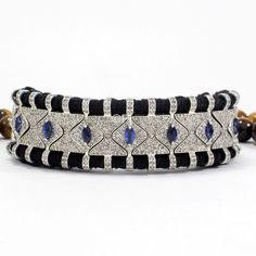 "Details:- Blue Sapphire Diamond Thread Bracelets, Diamond Blue Sapphire Bracelet Jewelry, Designer Macramé Thread Bracelets, Wedding Anniversary Gifts Dimensions:  7\"x 20 x 5 mm Metal: 925 Sterling Silver Gemstone: Natural Blue Sapphire  Diamond: Natural Single Cut Diamonds Diamond Wt: 4.35 Cts SKU: PJVB236 NOTE:- This Listing is For ONE Piece Only. For The Other Desired Bangle Size, Please Message Me At Checkout In NOTES. All The Products Are Designed And Manufactured In My Workshop By Me & My Team. Shown Products Are Purely Handmade, Please Provide Little Variations. Custom Orders Are Open Handly Accepted. We Are Perfect Choice For Any Custom Jewelry Manufacturing. For Bulk Orders Please Message me. Visit My Store For More Offers. Thank you Pooja" Bracelets Wedding, Blue Sapphire Bracelet, Macrame Thread, Bracelets Diamond, Thread Bracelets, Blue Sapphire Diamond, Sapphire Bracelet, Personalized Bracelets, Natural Blue Sapphire