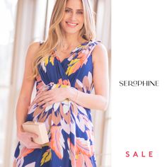 In flowing viscose crepe with a bold floral print, Seraphine's Seasonal Blooms Maternity & Nursing Maxi Dress is perfect for weddings, baby showers & parties. Spring Blue Floral Maternity Dress, Blue Floral Print Maternity Dress For Summer, Summer Blue Floral Maternity Dress, Summer Blue Floral Print Maternity Dress, Maternity Floral Print Dress, Spring Maternity Dress With Floral Print For Vacation, Spring Vacation Maternity Dress With Floral Print, Summer Maternity Dress With Floral Print For Vacation, Summer Maternity Multicolor Dress